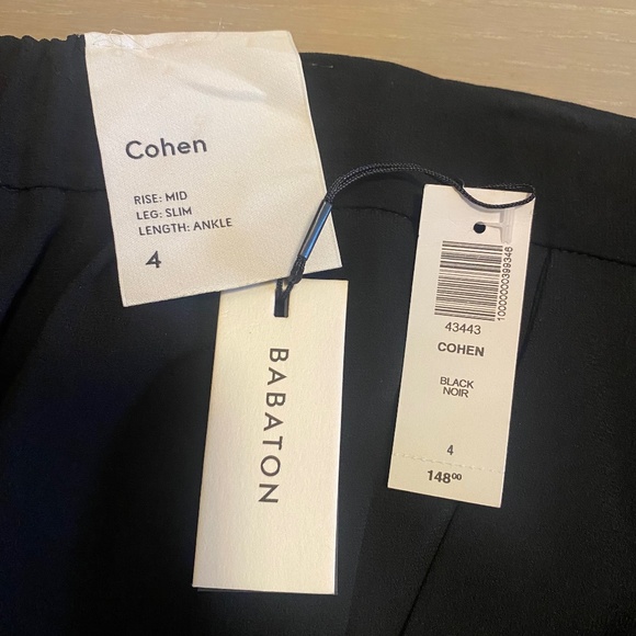 BABATON black crepe pants, size 4 - Picture 6 of 6